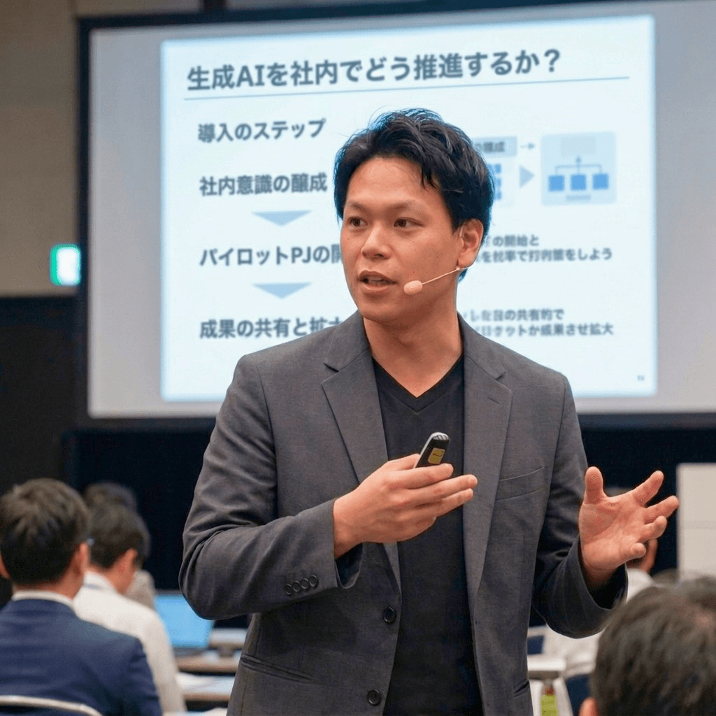セミナーで登壇する笹島寿弥